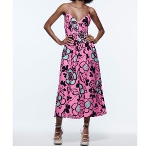 Zara Floral Pink Maxi Dress